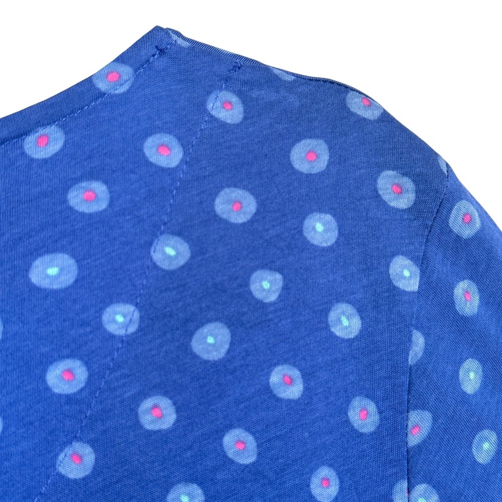 Gudrun Sjoden Dress Midi M Slub Organic Cotton A-Line Pockets Dot Blue Lagenlook - Picture 3 of 15